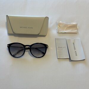 Michael Kors Blue and Black Women's Glasses with Gold Hardware